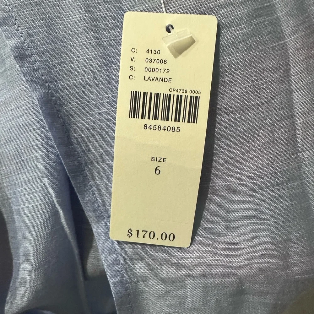 NWT By Anthropologie Lavender and Lime Square-Neck Slit Dress Sizes 6 & 8 - Picture 8 of 8
